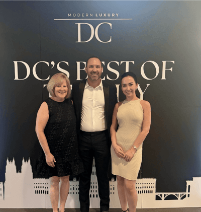 Chantilly Air staff members, Julie, Caleb and Kamila at DC's best of the city event honoring Chantilly Air.